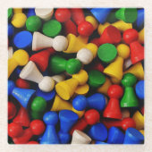 Farbenfrohe Stücke aus Holz Glasuntersetzer (Vorderseite)