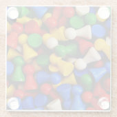 Farbenfrohe Stücke aus Holz Glasuntersetzer (Rückseite)