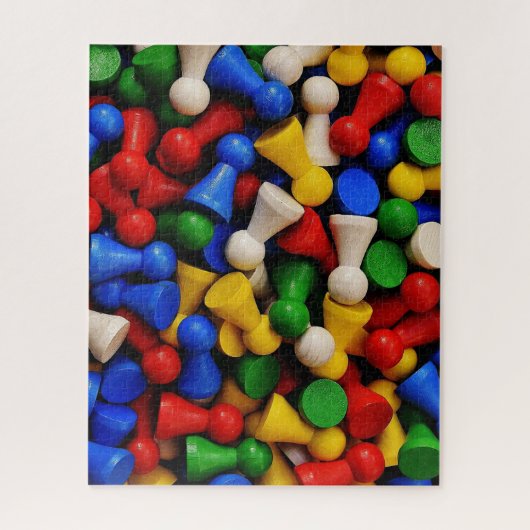 Farbenfrohe Stücke aus Holz Puzzle (Vertikal)