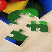 Farbenfrohe Stücke aus Holz Puzzle (Seite)