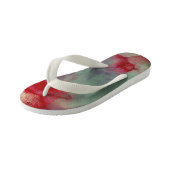 Farbenfrohe stürmische Wolken abstrakte Pinselstri Kinderbadesandalen (Schrägansicht)