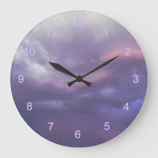 Farbenfrohe Sturmwolken Große Wanduhr (Vorderseite)