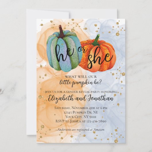 Farbenfrohe Sturzpumpen, die er oder sie als Gesch Einladung (Vorderseite)