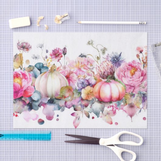 Farbenfrohe Sturzpumpen und Blume fallen Seidenpapier (Handwerk)