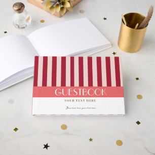 Farbenfrohe, stylische, helle Minimalistische Stre Gästebuch