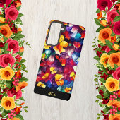 Farbenfrohe, stylische Monogram, floral Samsung Galaxy Hülle