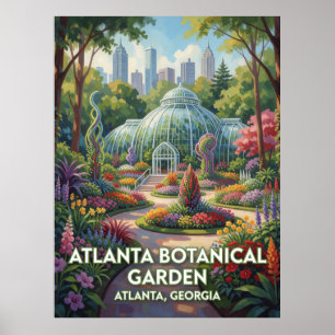 Farbenfrohe südliche Blüten im Atlanta Botanical Poster