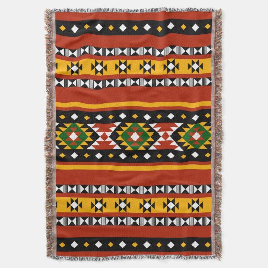 Farbenfrohe Südwesttribal-Woven-Kehlkopfblanket Decke (Vorderseite Vertikal)