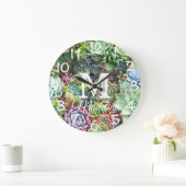 Farbenfrohe Sukkularität Große Wanduhr (Zuhause)