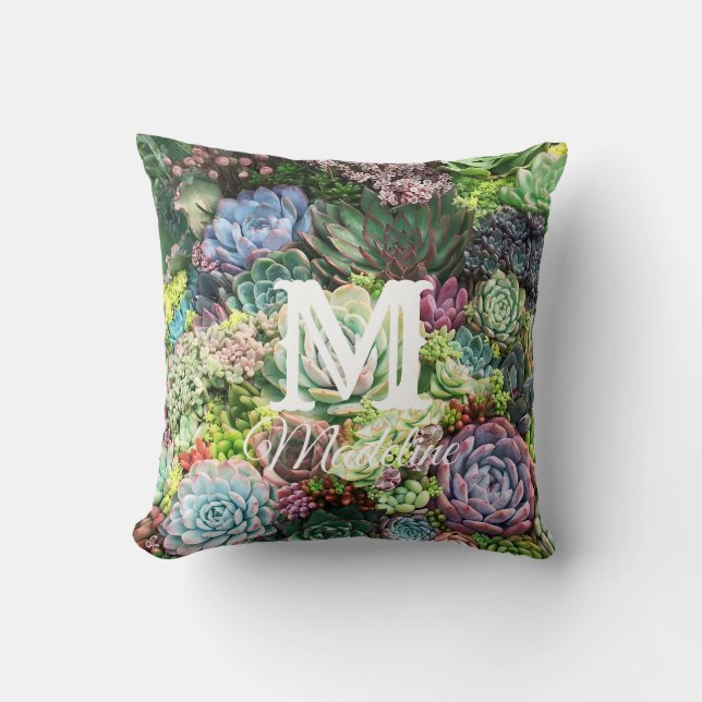 Farbenfrohe Sukkularität Kissen (Vorderseite)