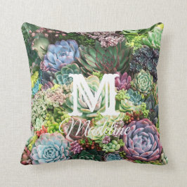 Farbenfrohe Sukkularität Kissen