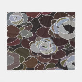 Farbenfrohe Sukkuline Blumenmuster Fleecedecke (Vorderseite (Horizontal))