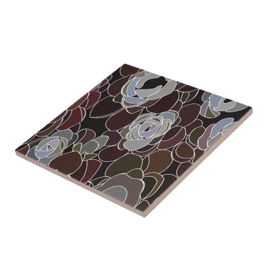 Farbenfrohe Sukkuline Blumenmuster Fliese (Seite)