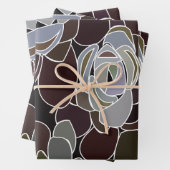 Farbenfrohe Sukkuline Blumenmuster Geschenkpapier Set (Beispiel)
