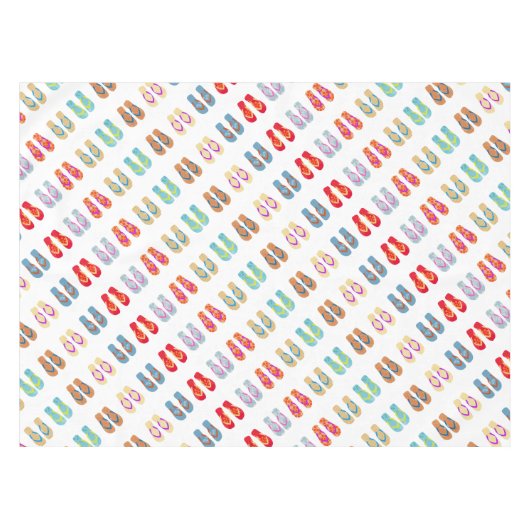 Farbenfrohe Summer Beach Flip Flops Tischdecke (Vorderseite (Horizontal))