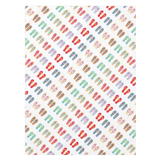 Farbenfrohe Summer Beach Flip Flops Tischdecke (Vorderseite)