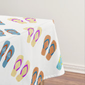 Farbenfrohe Summer Beach Flip Flops Tischdecke (Beispiel)