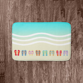 Farbenfrohe Summer Beach Waves Flip Flops Badematte