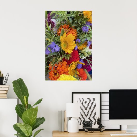 Farbenfrohe Summer Bouquet Poster (Heimbüro)