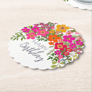 Farbenfrohe Summer Garden Blume Gerne zum Geburtst Untersetzer
