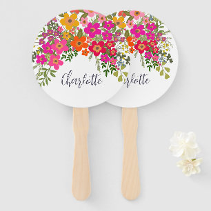 Farbenfrohe Summer Garden Blume Individuelle Name Fächer