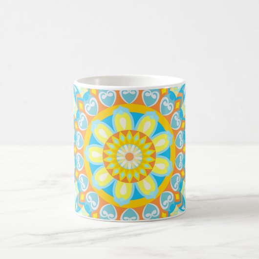 Farbenfrohe Summer Mandala Tasse (Mittel)