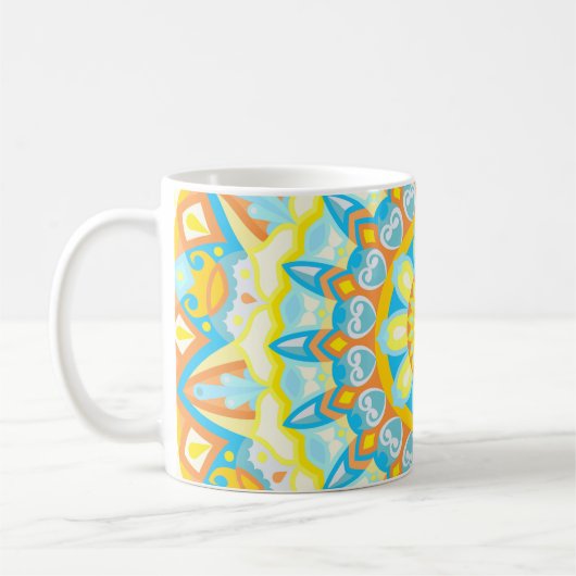 Farbenfrohe Summer Mandala Tasse (Links)