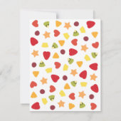 Farbenfrohe Summer Tropical Fruit Baby Dusche Einladung (Rückseite)