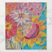 Farbenfrohe Suns von Lydias Art Sangria Weinetikett (Einzelnes Label)