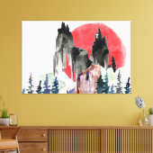 Farbenfrohe Sunset Artwork Leinwanddruck (Insitu (Wohnzimmer))