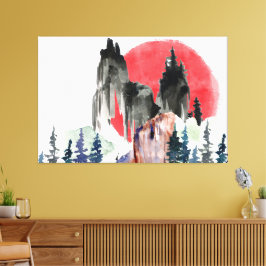 Farbenfrohe Sunset Artwork Leinwanddruck