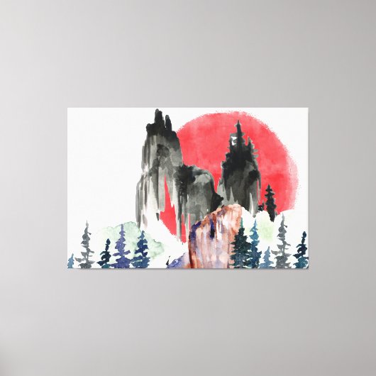 Farbenfrohe Sunset Artwork Leinwanddruck (Vorderseite)