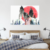 Farbenfrohe Sunset Artwork Leinwanddruck (Insitu (Schlafzimmer))