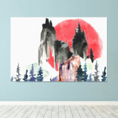 Farbenfrohe Sunset Artwork Leinwanddruck (Insitu (Holzboden))