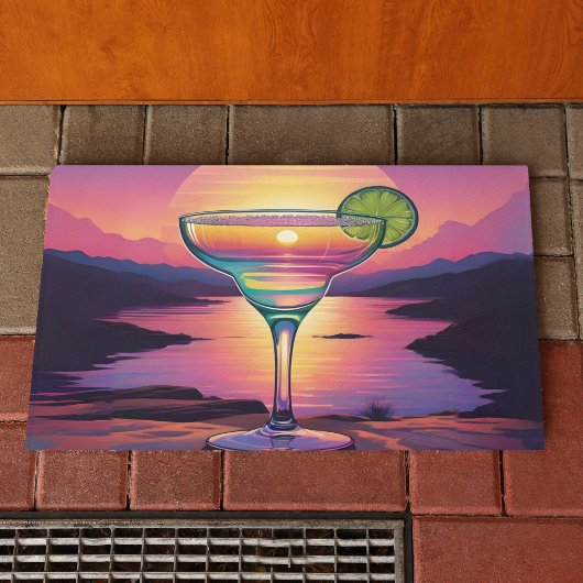 Farbenfrohe Sunset Margarita Fußmatte