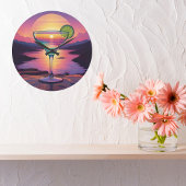 Farbenfrohe Sunset Margarita Große Wanduhr