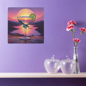 Farbenfrohe Sunset Margarita Große Wanduhr