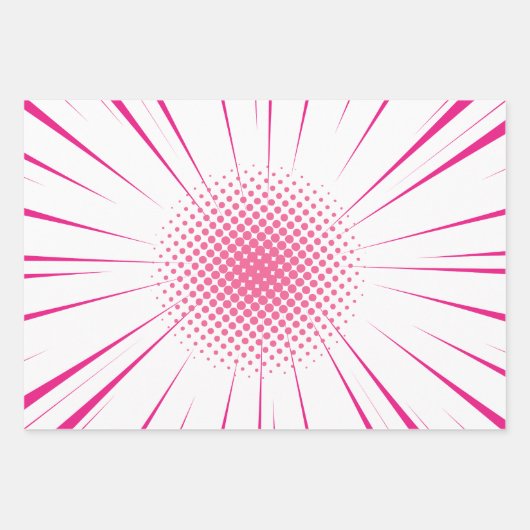 Farbenfrohe Superherd Comic Pop Hintergrund Geschenkpapier Set (Vorderseite 3)