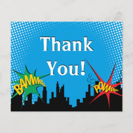 Farbenfrohe Superhero Comic Boy's Birthday Danke Flyer