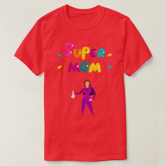 Farbenfrohe Supermutter T-Shirt (Design vorne)