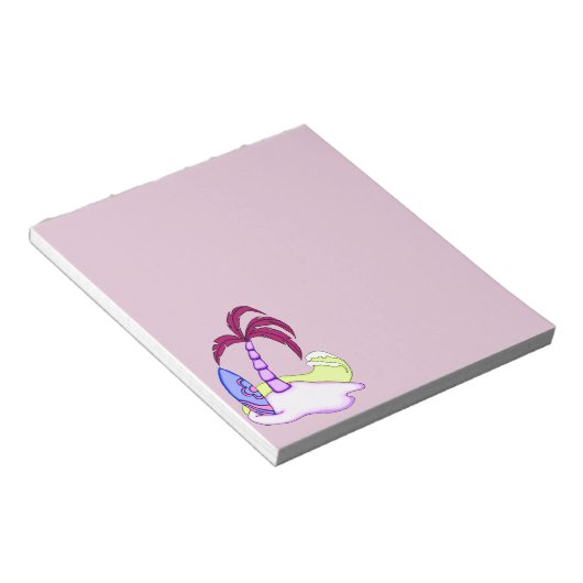 Farbenfrohe Surfboard Island 3 Notepad Notizblock (angewinkelt)