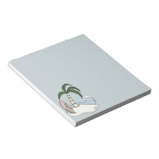 Farbenfrohe Surfbrett Insel 4 Notepad Notizblock (angewinkelt)