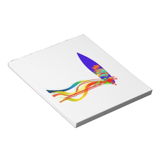 Farbenfrohe Surfbrett Notizblock (angewinkelt)