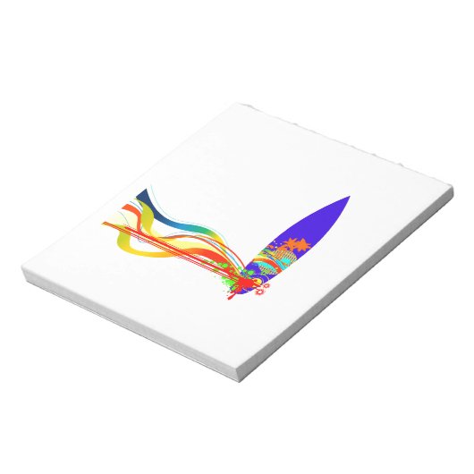 Farbenfrohe Surfbrett Notizblock (Rotiert)