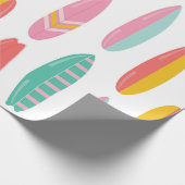 Farbenfrohe Surfbrettmuster Geschenkpapier (Ecke)