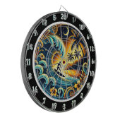 Farbenfrohe Surfer in tropischen Farben Dartscheibe (Vorderseite Links)