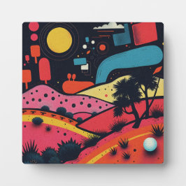 Farbenfrohe Surreal Landschaft Art Fotoplatte