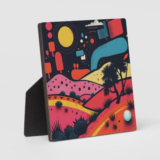 Farbenfrohe Surreal Landschaft Art Fotoplatte (Vorderseite)