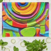 Farbenfrohe Surreal-Skulptur Geschirrtuch (Gefaltet)