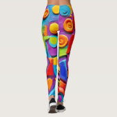 Farbenfrohe Surreal-Skulptur Leggings (Rückseite)